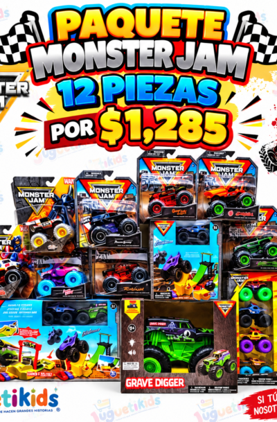 PAQUETE MONSTER JAM 12 PIEZAS POR $1,285