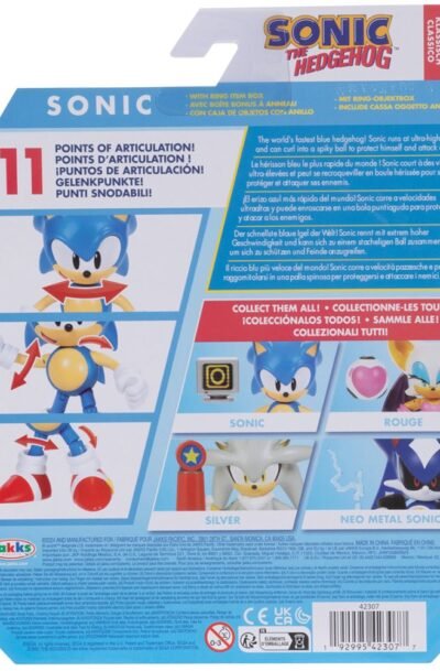 SONIC 4" FIGURA W/ACC NEW CLASSIC SONOC W/RING