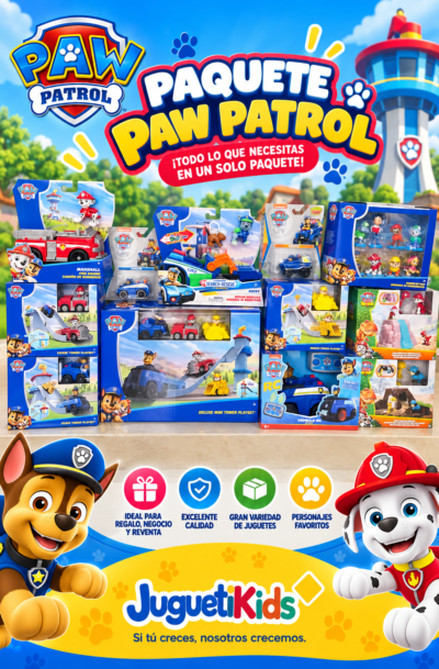 PAQUETE PAW PATROL 12 PIEZAS POR $1,999