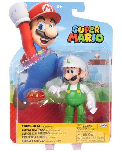SUPER MARIO 4" FIRE LUIGI W/FIRE
