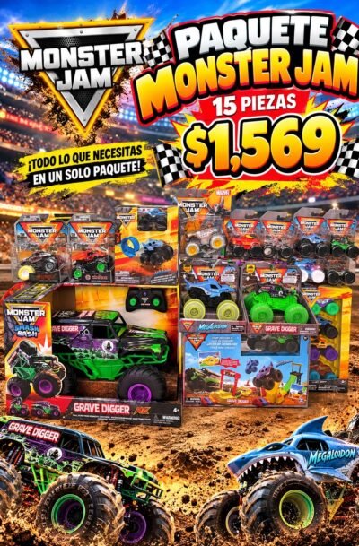 PAQUETE MONSTER JAM 15 PIEZAS POR $1,560